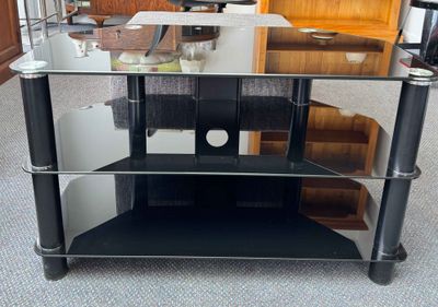 Black Glass TV Shelf