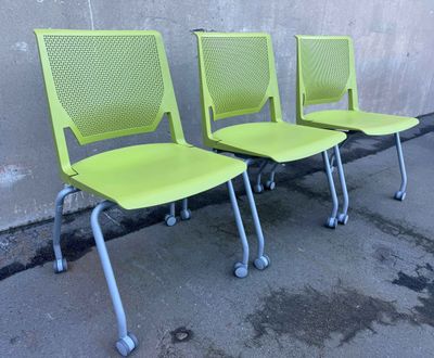 Green Chairs on Castors x 3