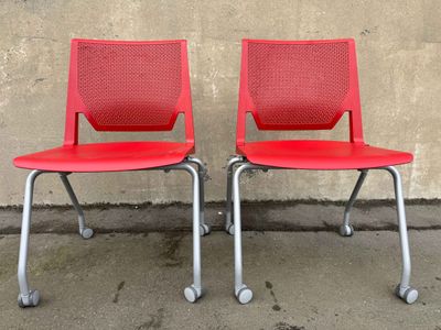 Red Chairs on Castors x 2