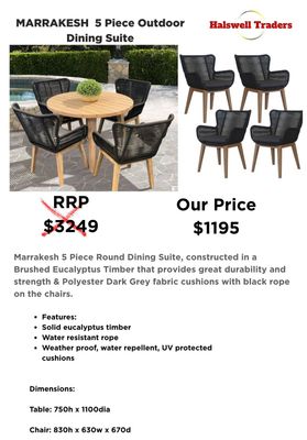 Marrakesh 5 Piece Dining Suite