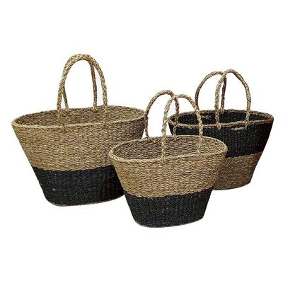 Linens &amp; More Seagrass Oval Shopping Bag