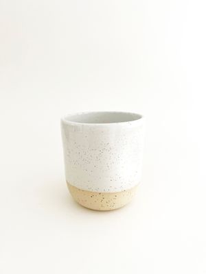 Dimple Tumbler - White Dip Cream Speckle