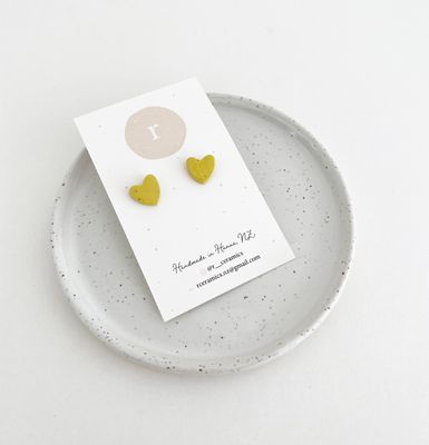 Ceramic Stud Earrings - Buttercup Hearts