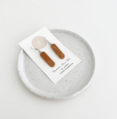 Ceramic Drop Earrings - Cinnamon