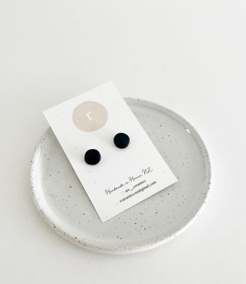 Ceramic Stud Earrings - Black