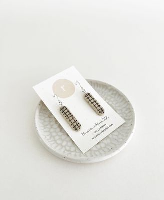 Ceramic Drop Earrings - Grid