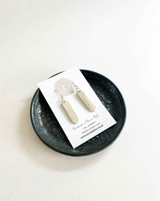 Ceramic Drop Earrings - Natural