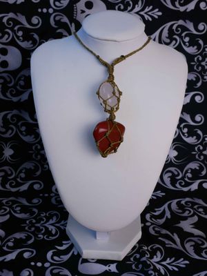 Red Jasper and Rose Quartz Necklace