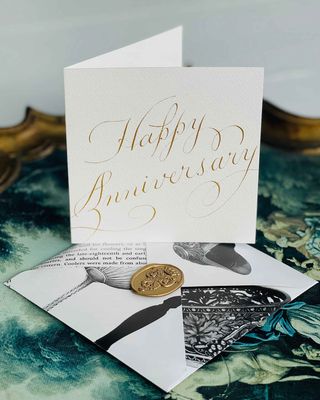 Anniversary Keepsake Card with Envelope and Reusable Wax Seal