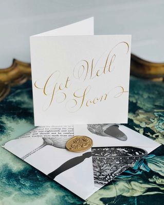 Get Well Soon Card with Envelope and Reusable Wax Seal