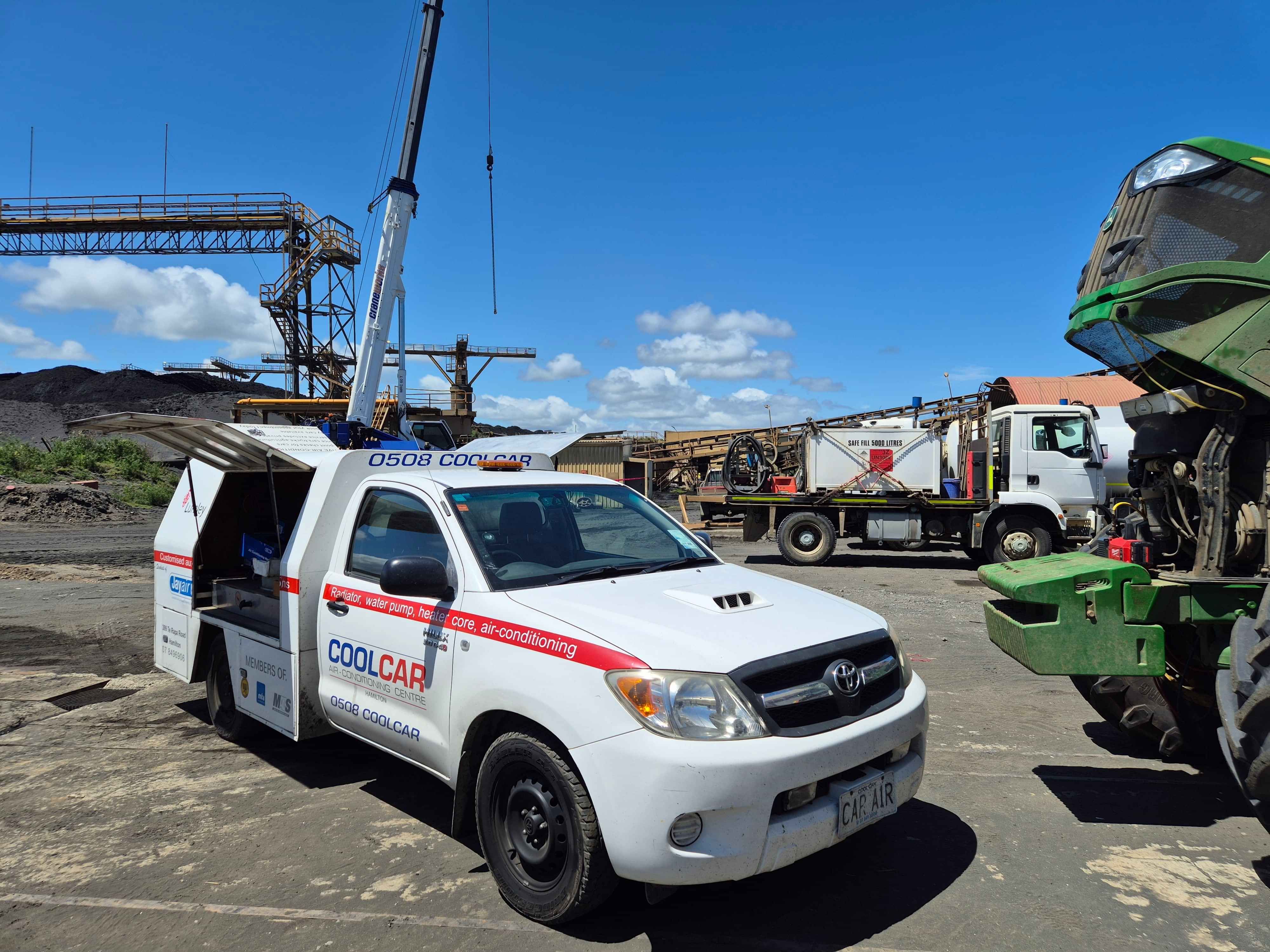 CoolCar Hamilton on-site servicing A/C in Truck, Tractor & Crane
