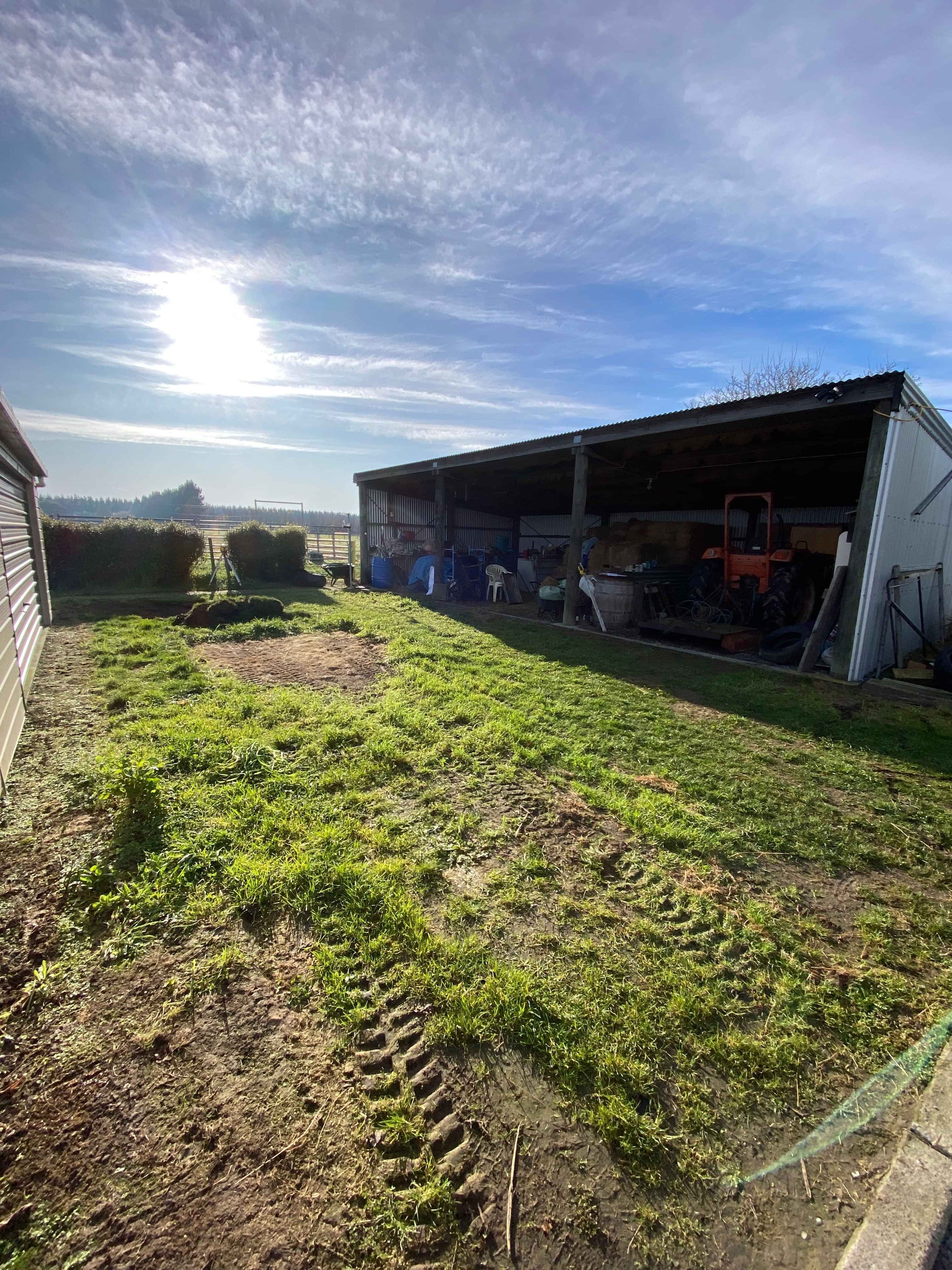 before pole shed extension . pole shed extension 