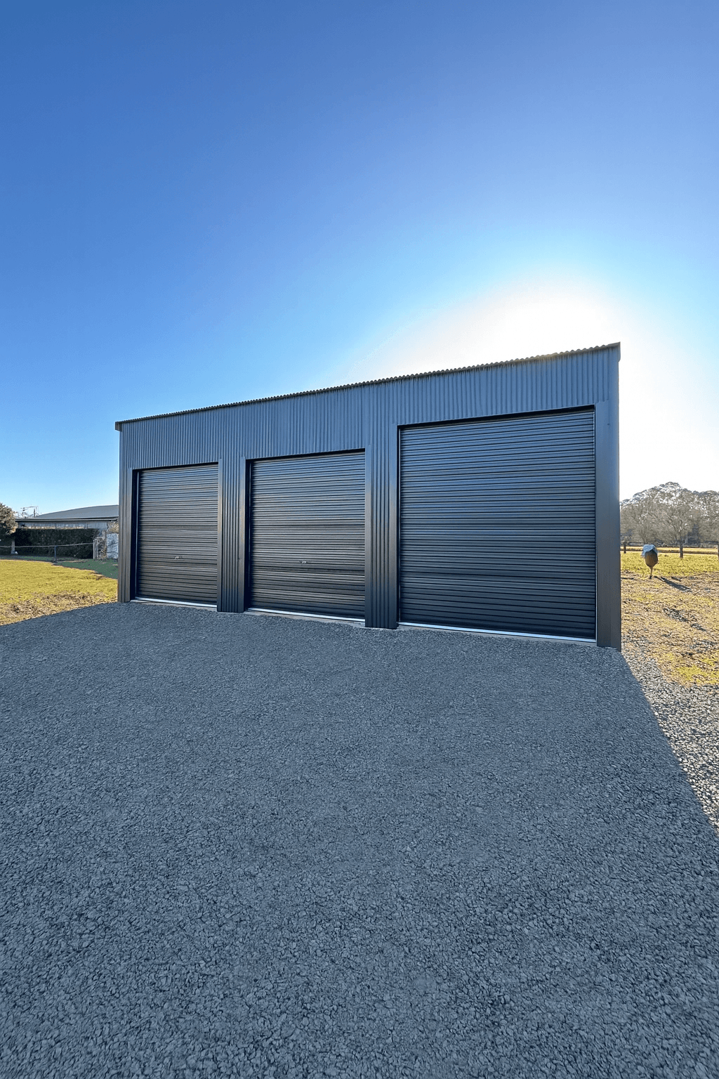 enclosed pole shed extra height for caravan in north canterbury
