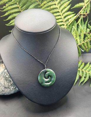 New Zealand Greenstone Pounamu Koru Pendant K002