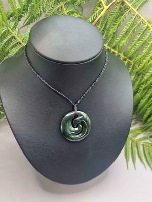 New Zealand Greenstone Pounamu Koru Pendant K001