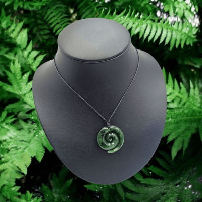 New Zealand Greenstone Pounamu Koru Pendant K0200