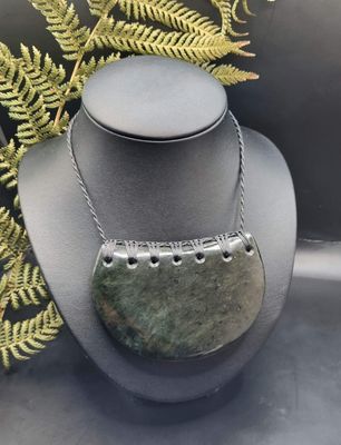 New Zealand Greenstone Pounamu XL Breast Plate 020