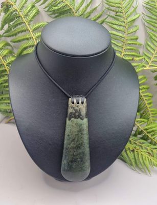 New Zealand Greenstone Pounamu  Roimata Drop Pendant R52