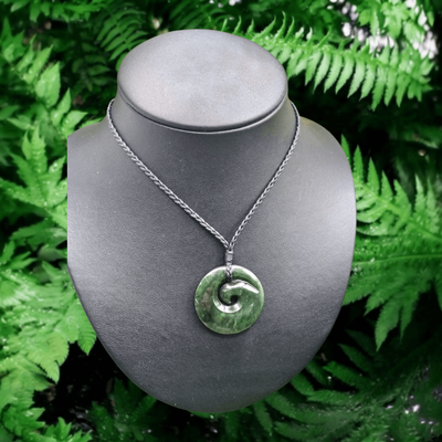 New Zealand Greenstone Pounamu Koru Pendant K2