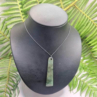 New Zealand Greenstone Pounamu Drop Pendant  B