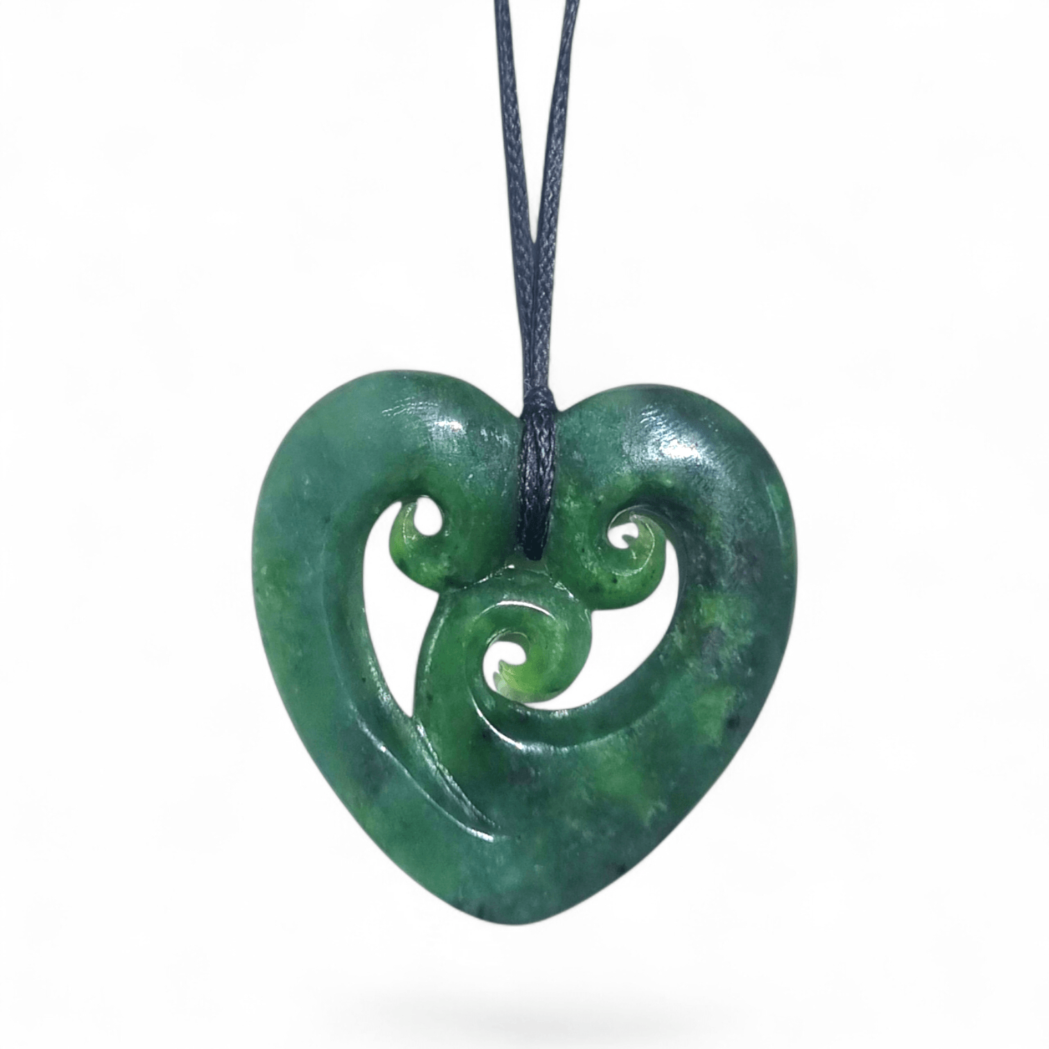 Genuine Pounamu Heart  Necklace NZ handcarved