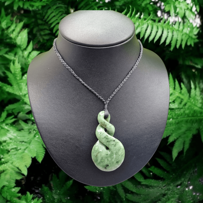 New Zealand Greenstone Pounamu Pikorua Double Twist Pendant 101