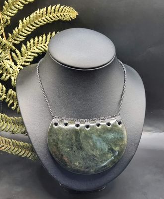 New Zealand Greenstone Pounamu XL Breast Plate 021