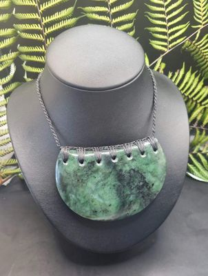 New Zealand Greenstone Pounamu XL Breast Plate 0800