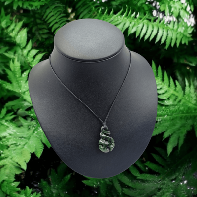 ​New Zealand Greenstone Pounamu Twist with Korus  A10