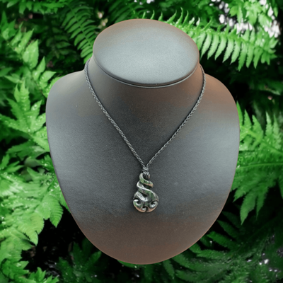 ​New Zealand Greenstone Pounamu Twist with Korus  TWK02