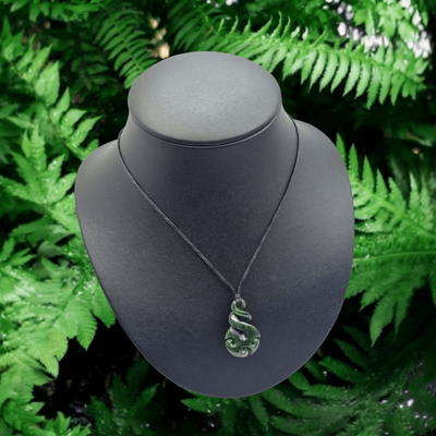 ​New Zealand Greenstone Pounamu Twist with Korus  A11
