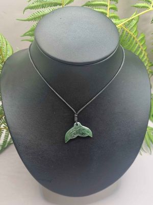 New Zealand Greenstone Pounamu Whale Tail A