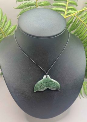 New Zealand Greenstone Pounamu Whale Tail 03