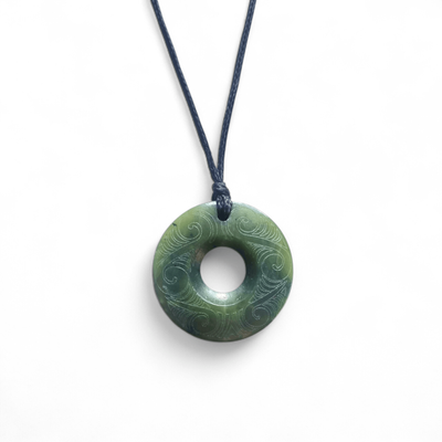 NZ Jade Greenstone Kawakawa Pounamu Kopae Circle KP080