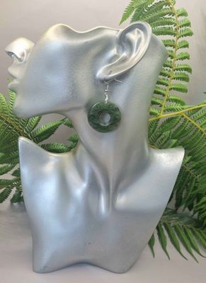 New Zealand Greenstone Pounamu Kopae Earrings 001