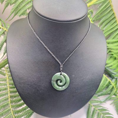 New Zealand Greenstone Pounamu Koru Pendant K0RU071