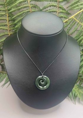 New Zealand Greenstone Pounamu Koru Pendant K0110