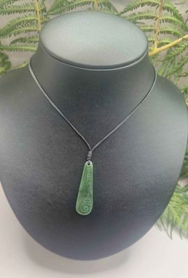 New Zealand Greenstone Pounamu Roimata Drop Pendant 31T