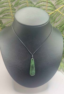 New Zealand Greenstone Pounamu Roimata Drop Pendant 33T