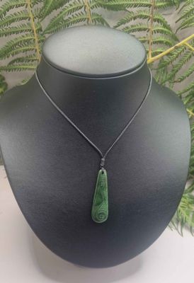 New Zealand Greenstone Pounamu Roimata Drop Pendant 30T