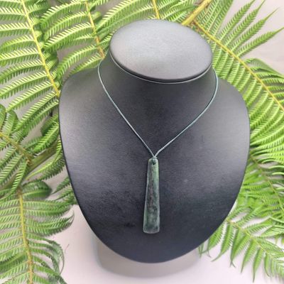 New Zealand Greenstone Pounamu Drop Pendant  A
