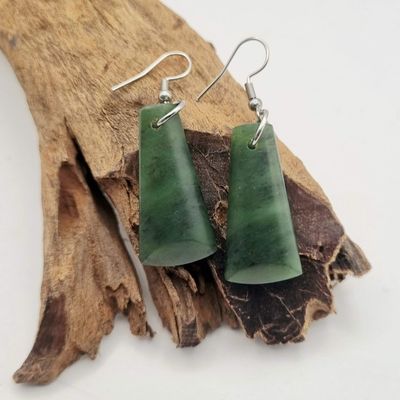 NZ Greenstone Pounamu Toki Earrings