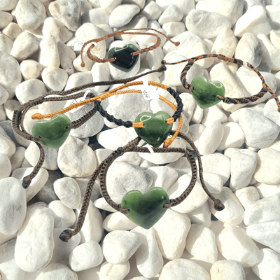 New Zealand Jade Pounamu Heart Bracelets