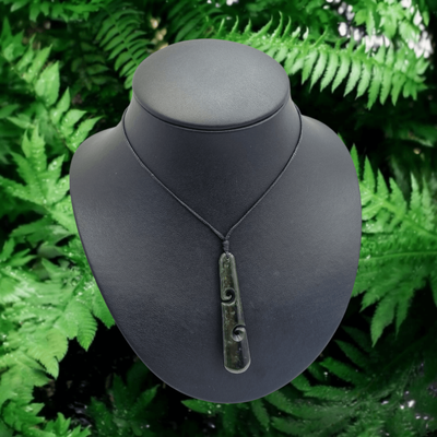 New Zealand Greenstone Pounamu Double Koru Tear Drop  DK19