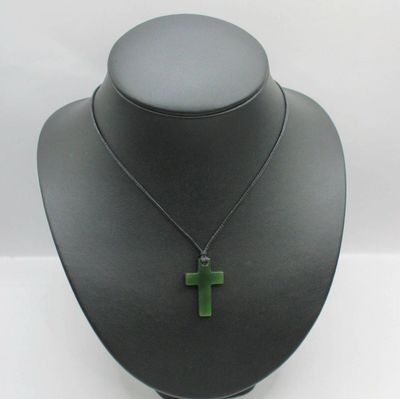NZ Greenstone Pounamu Cross Necklace