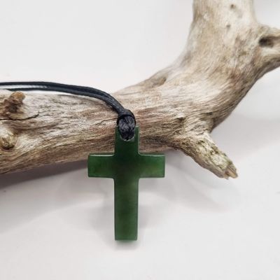 NZ Greenstone Pounamu Cross Necklace