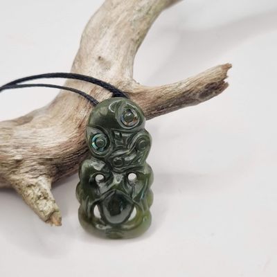 NZ Greenstone Pounamu Tiki Necklace small