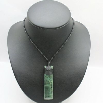 New Zealand Greenstone Kawakawa Mix Pounamu Hei Toki Pendant  KKM 73