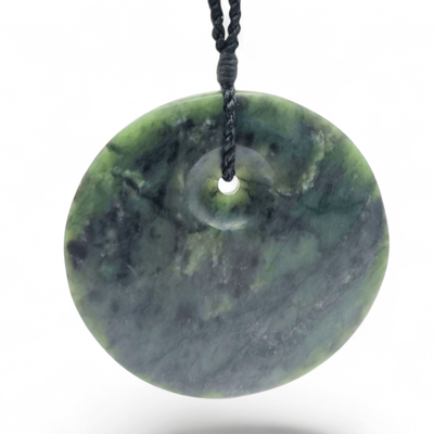 New Zealand Greenstone Pounamu Kopae Circle Pendant  KP001