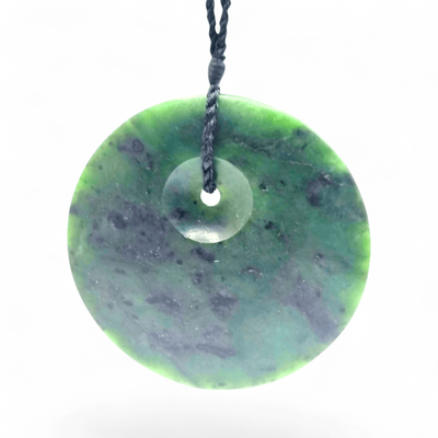 New Zealand Greenstone Pounamu Kopae Circle Pendant  KP002